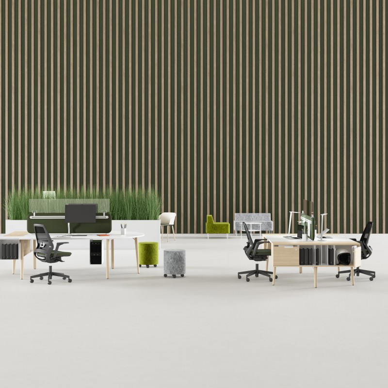 ROBIN - Bureau bench pied arche bois ROBIN - 1