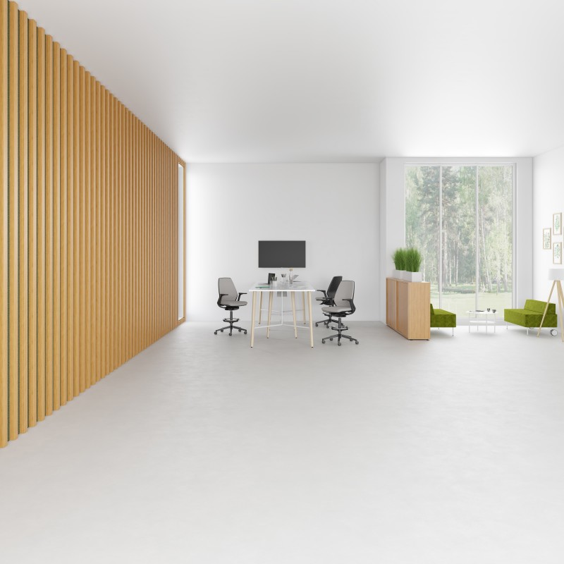 ROBIN - Bureau pieds arche bois avec retour porteur ROBIN - 3